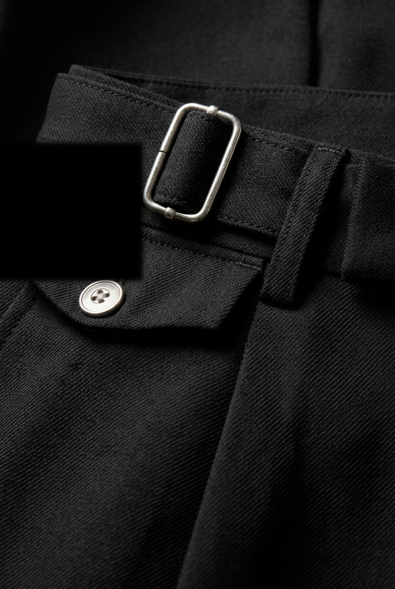 Black Belted Tailored Black Knee-length Bermuda Shorts - Casual shorts - Photo 3