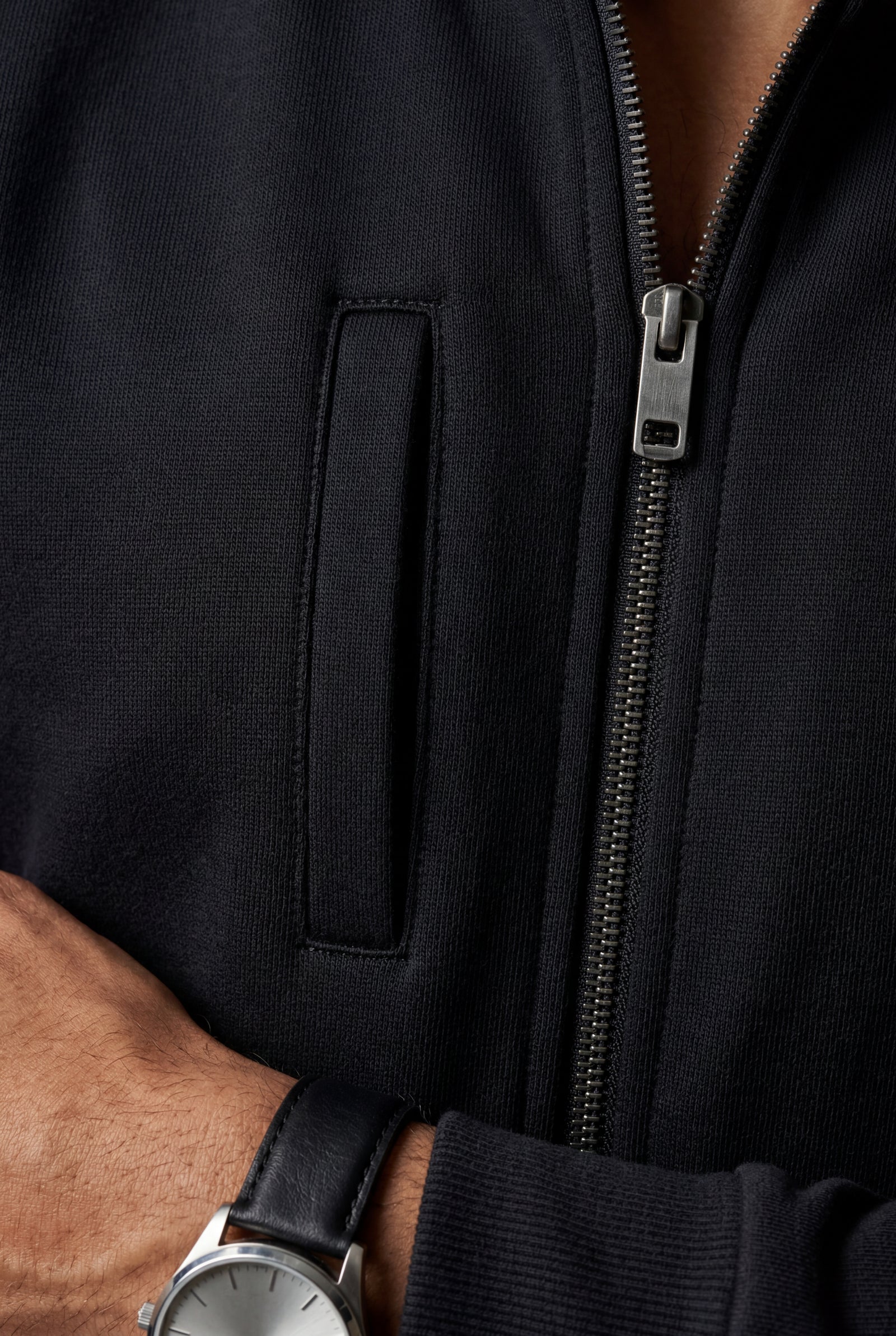 Black Black Zip-up Slim Tapered Track Suit Set - Men's suits - Photo 3