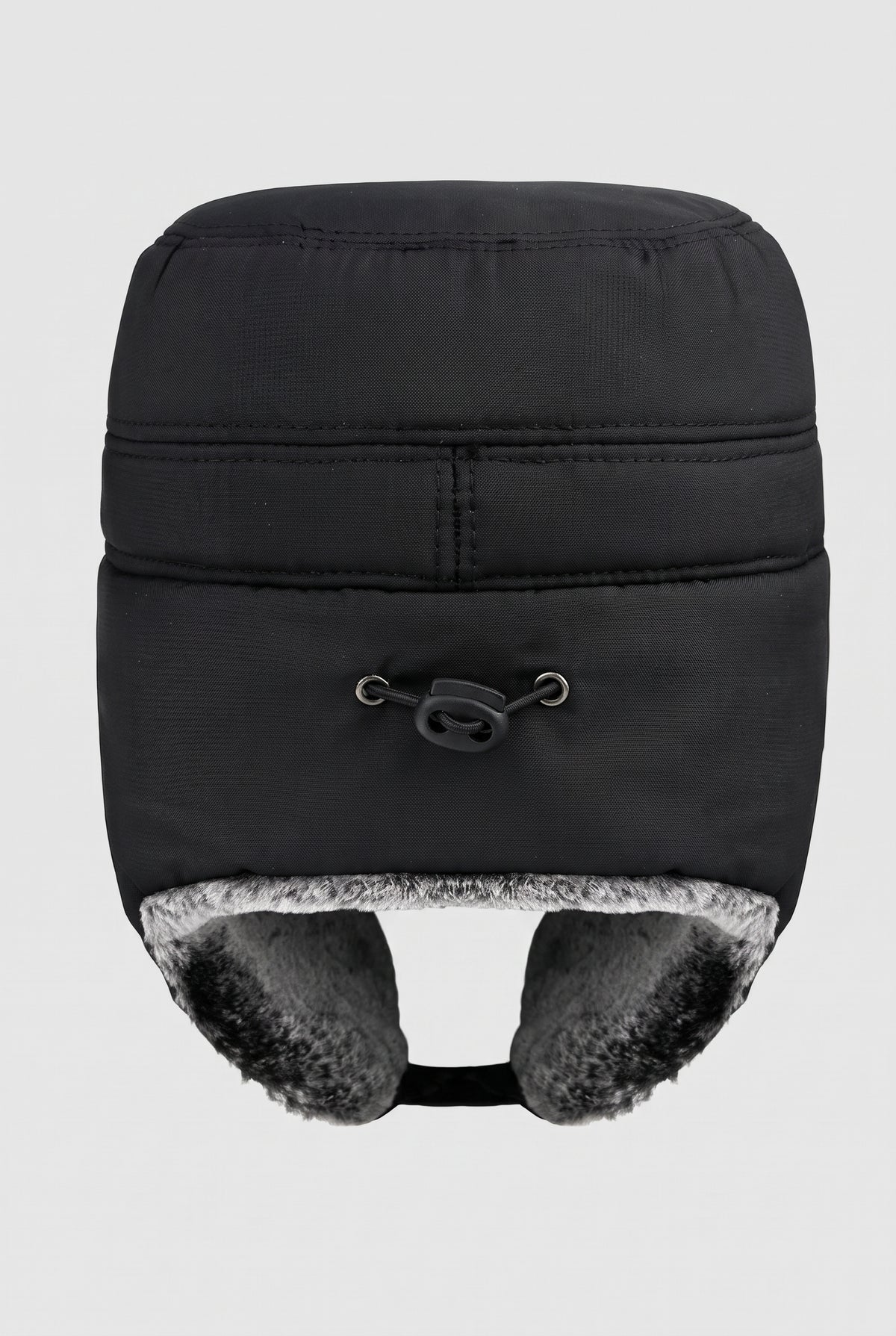 Bomber Hat with Earflaps in Black — studio angle