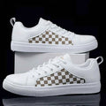 Checkered Panel Low-top Lace-up Sneakers - Photo 7