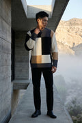 Gray Chunky Cable- Colorblock Crewneck Sweater - Photo 6