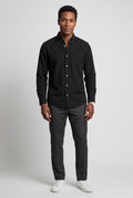 Black Classic Button-down Oxford Shirt with Chest Pocket - Men's Shirts - Photo 1