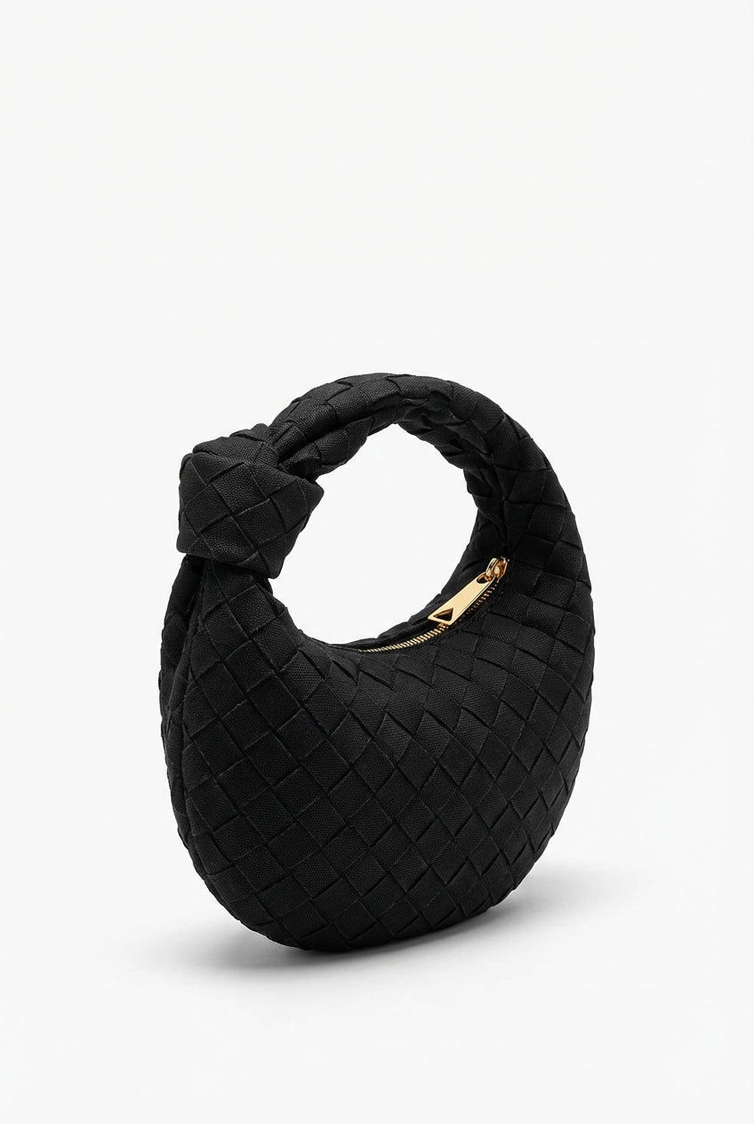 Black Crescent Mini Bag with Knotted Handle - Mini bags - Photo 1