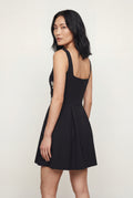 Black Crystal Floral Embellished Black Fit-and-flare Mini Dress - Photo 2