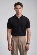 Black Fine Tailored Short Sleeve Polo Shirt - Polo shirts - Photo 3