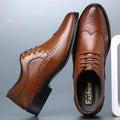 Glossy Wingtip Brogue Oxford Dress Shoes - Photo 5
