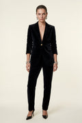 Black Gold Button Tailored Single-breasted Blazer - Blazers - Photo 3