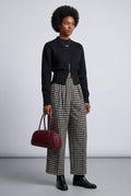 Black Half Zip Mock Neck Cropped Ribbed Sweater - Half zip knit sweater - Photo 5