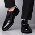 Black High-gloss Cap Toe Oxford Dress Shoes - Oxford shoes - Photo 5