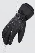 Insulated Gloves with Adjustable Strap in Black — studio detail