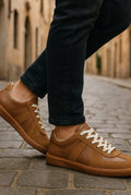 Lace-Up Low-Top Sneakers in Black — side