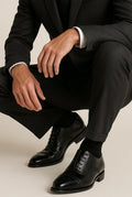 Leather Brogue Dress Shoes in Black — other