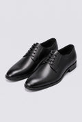 Leather-Look Derby Dress Shoes in Black — Stilenza main image