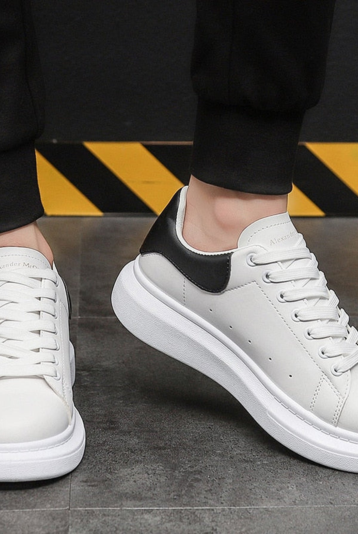 Leather Low-Top Sneakers in Black — other