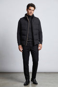 Black Lined Quilted Puffer Vest with Stand Collar - Photo 1