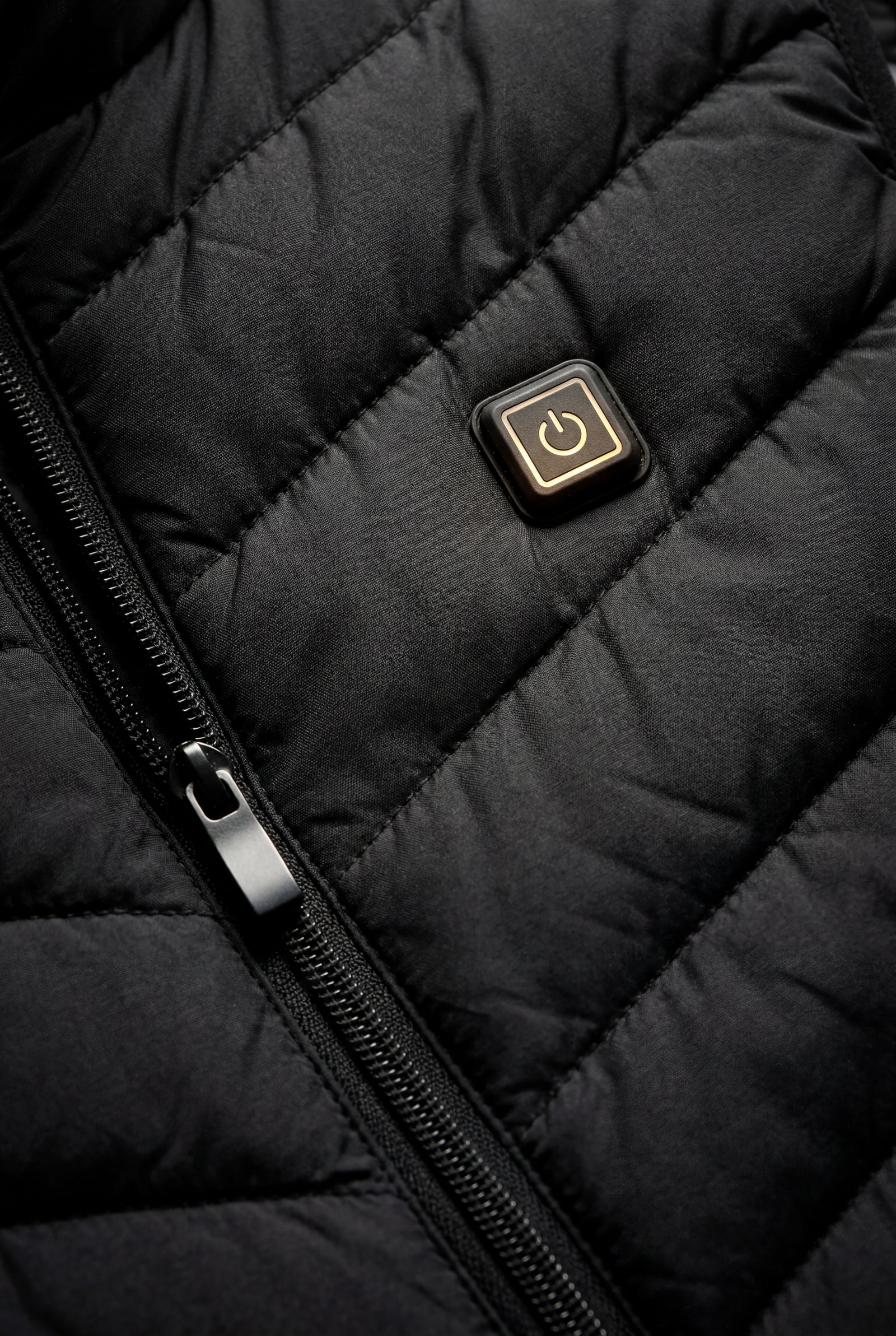Black Matte Black Quilted Heated Vest with Zip Front - Heated vests - Photo 3