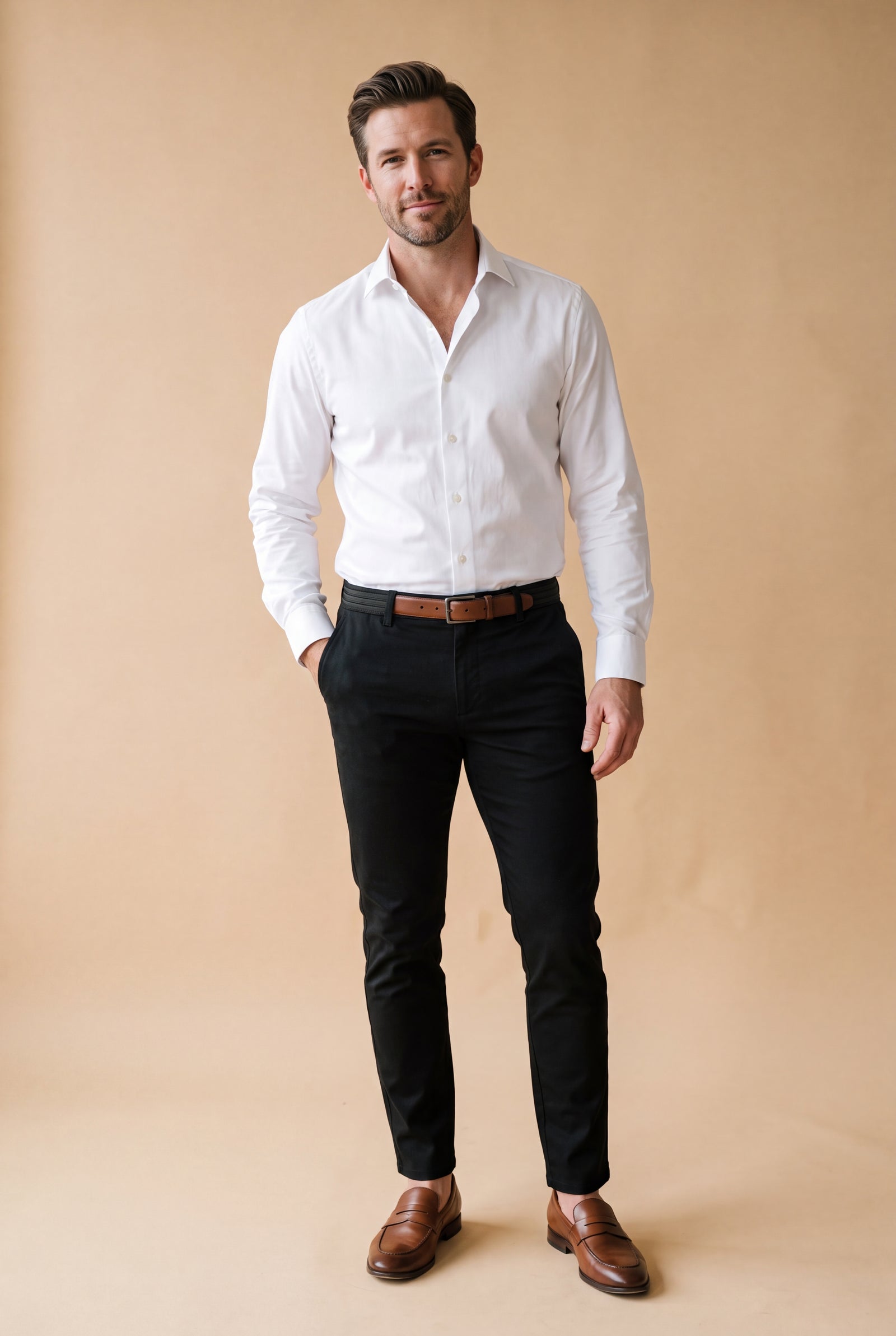 Men Chino Slim Fit in Black — primary studio