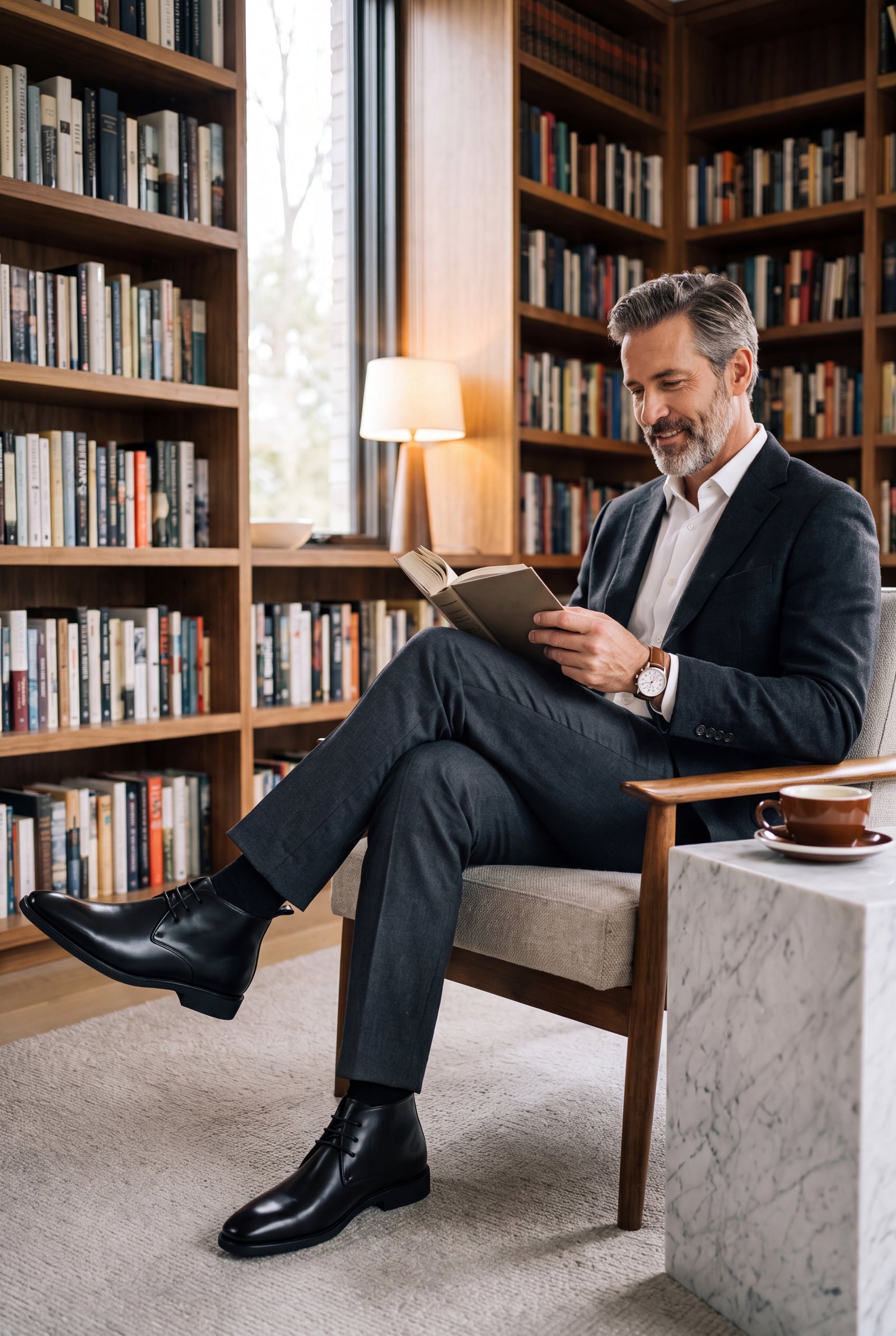 Men's Chukka Boots Sleek Silhouette in Black — secondary lifestyle