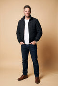 Men's Jacket Quilted Fleece-Lined in Black — studio