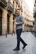 Men's Lace-Up Boots Anti-Slip in Black — lifestyle cityscape