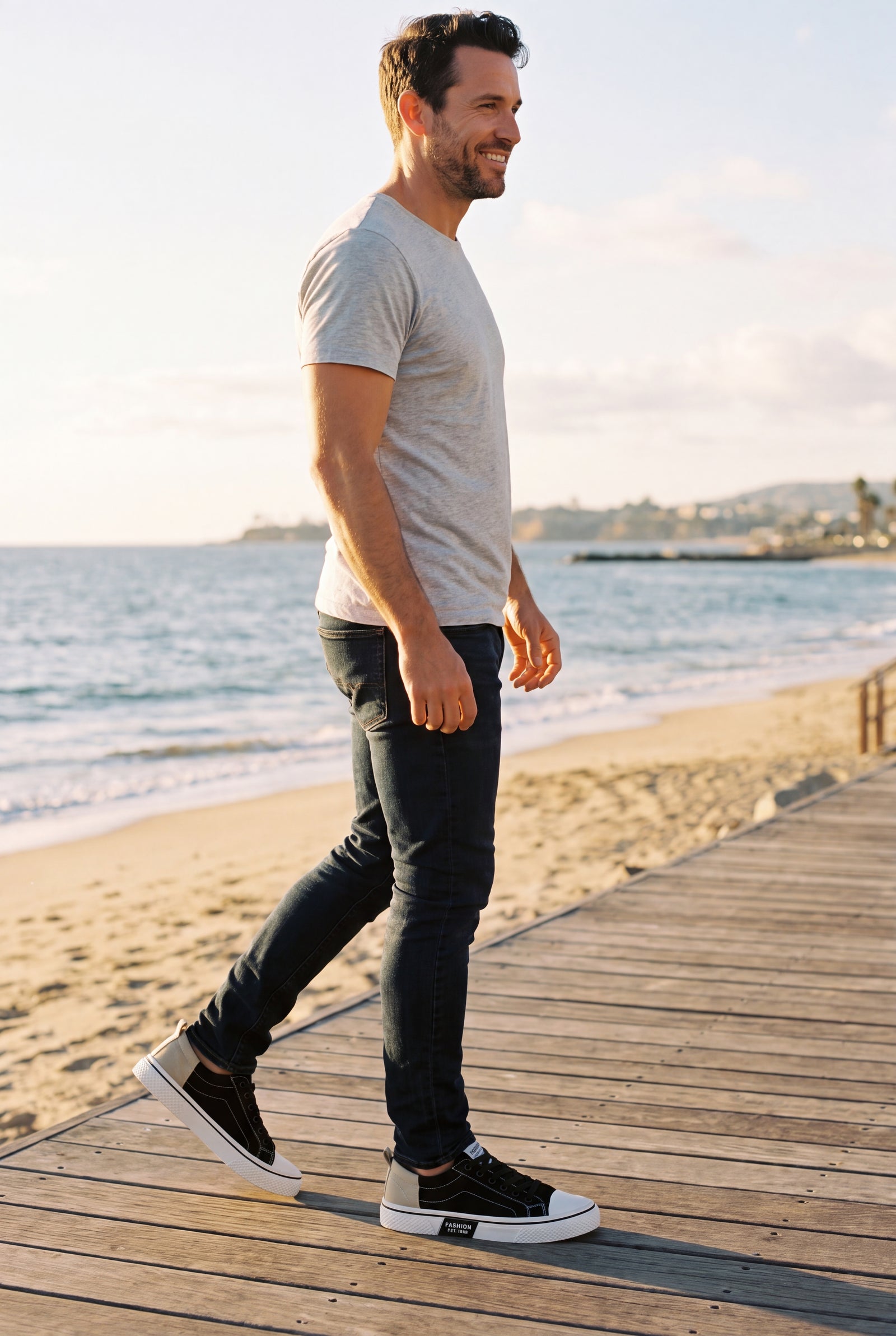 Men's Sneakers Classic Fit in Black — secondary lifestyle seaside