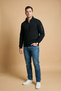 Men's Sweater Long Sleeve Waffle in Black — primary studio