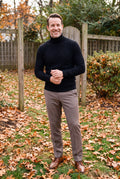 Men's Sweater Turtleneck Classic Fit in Black — ugc shot