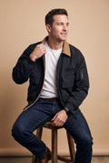 Men's Trucker Jacket Windproof Waterproof in Black — primary shot