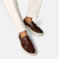Men's Double Buckle Platform Loafers with Chunky Sole - Photo 5