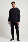 Black Men's Geometric Cable- Textured Pullover Sweater - Photo 1