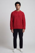 Red Men's Geometric Cable- Textured Pullover Sweater - Photo 30
