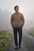 Khaki Men's Geometric Cable- Textured Pullover Sweater - Photo 35