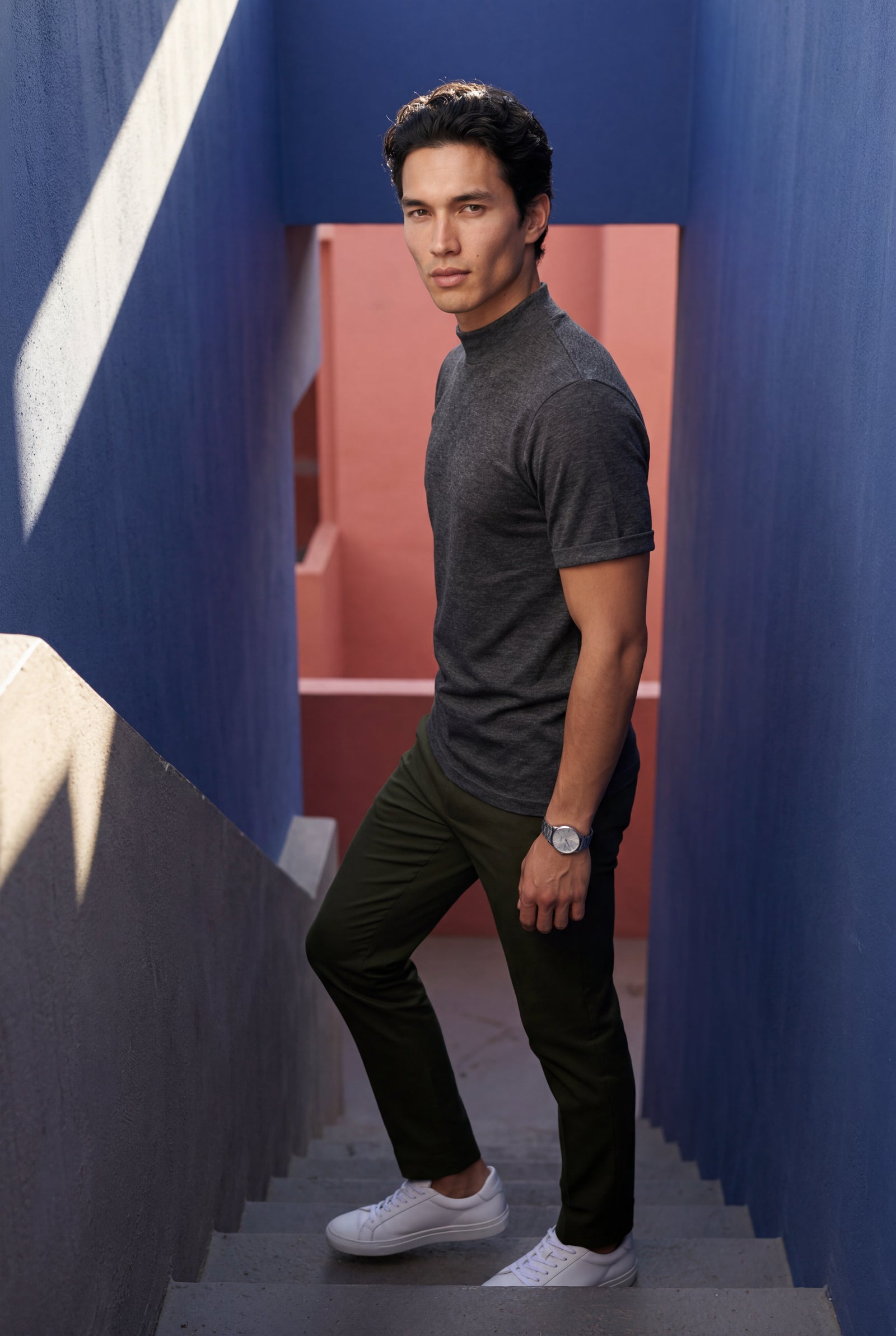 Dark Gray Men's Regular Fit Crew Neck Short Sleeve T-Shirt - Crew neck t-shirts - Photo 12