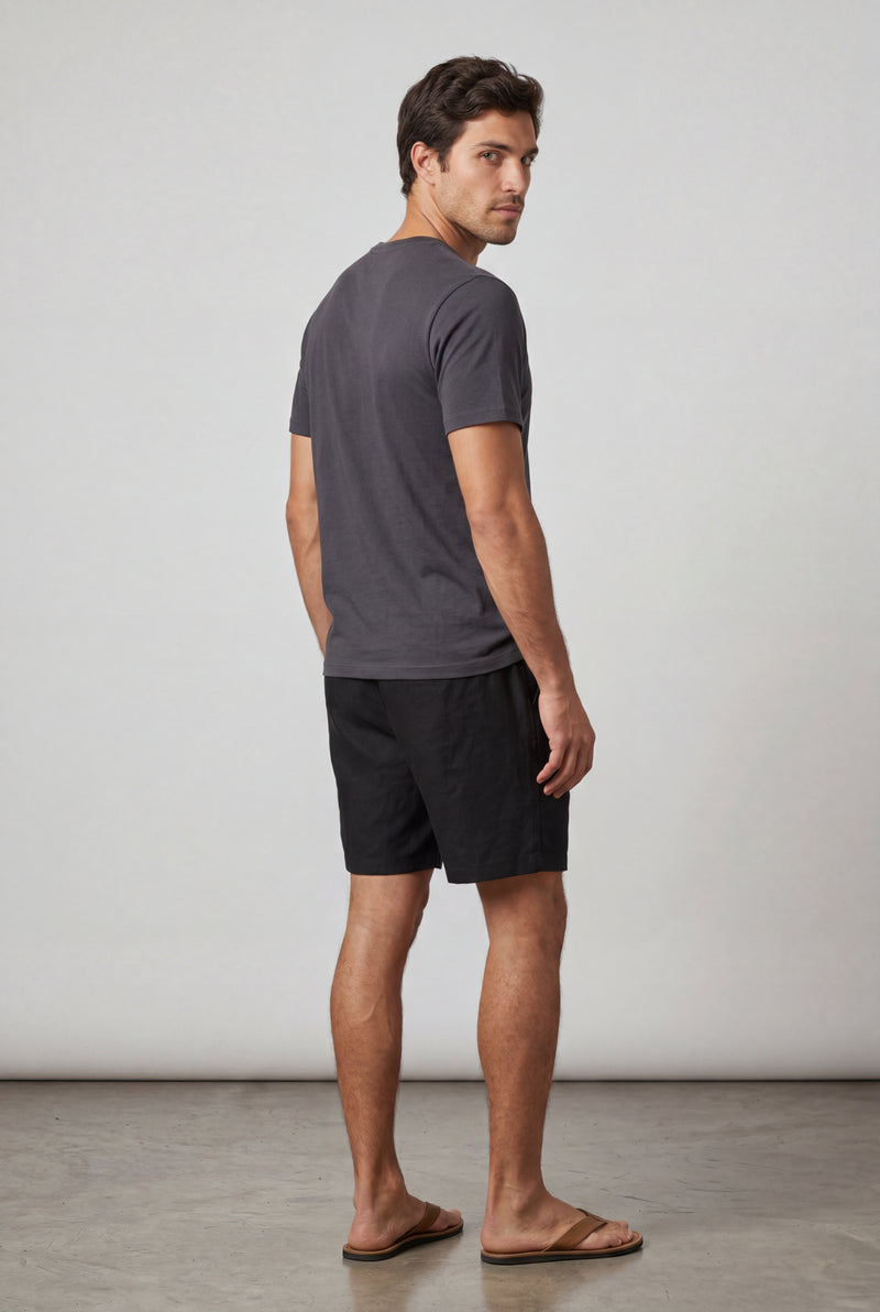 Black Men's Relaxed-Fit Drawstring Waist Casual Shorts - Photo 2