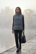 Gray Minimalist Hip-length Padded Bodywarmer Vest - Photo 5