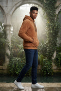 Camel Modern Fit Plush Hoodie with Kangaroo Pocket - Modern fit hoodie - Photo 9