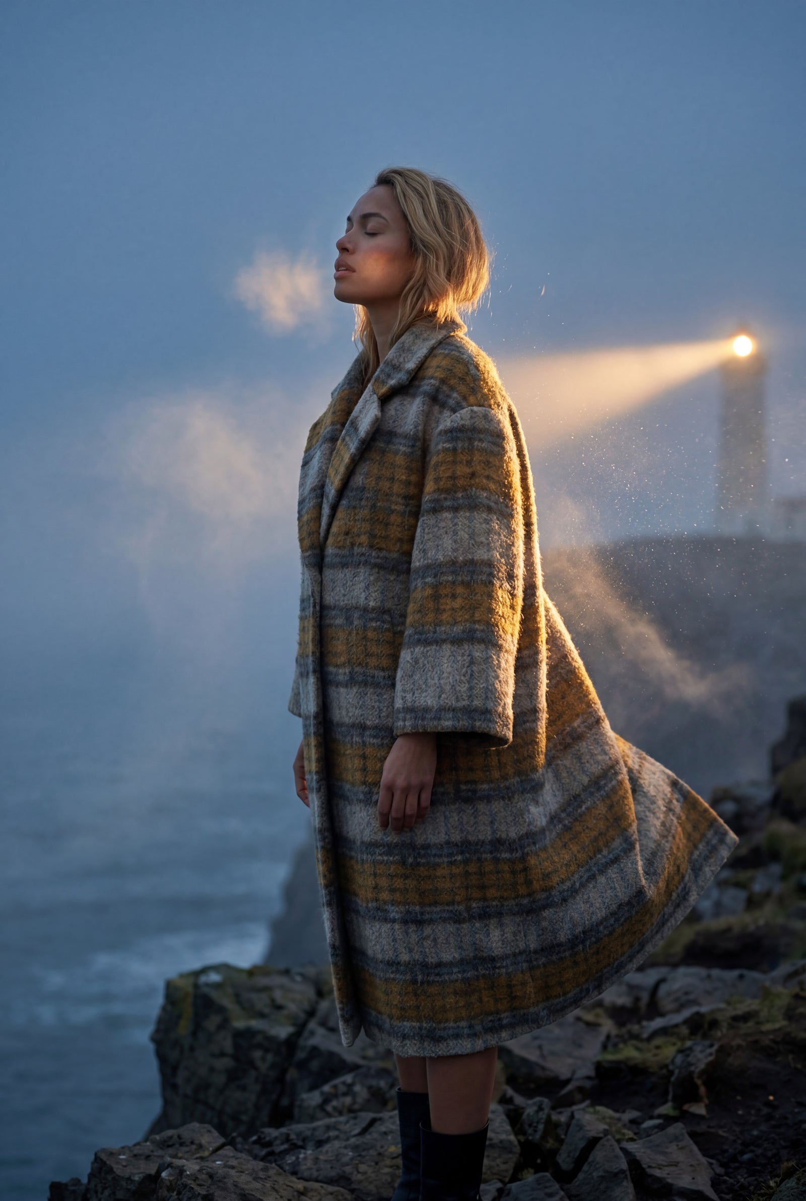 Brown Oversized Statement Pattern Midi Coat - Padded coats - Photo 10