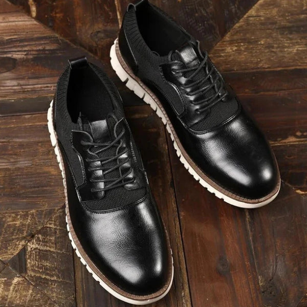 Panel Hybrid Oxford Sneakers with Cushioned Sole - Photo 5