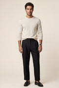 Black Pleated Straight Leg Tailored Dress Trousers - Straight leg trousers - Photo 3