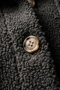 Black Plush Teddy Texture Relaxed Fit Shirt Jacket - Teddy jacket - Photo 11