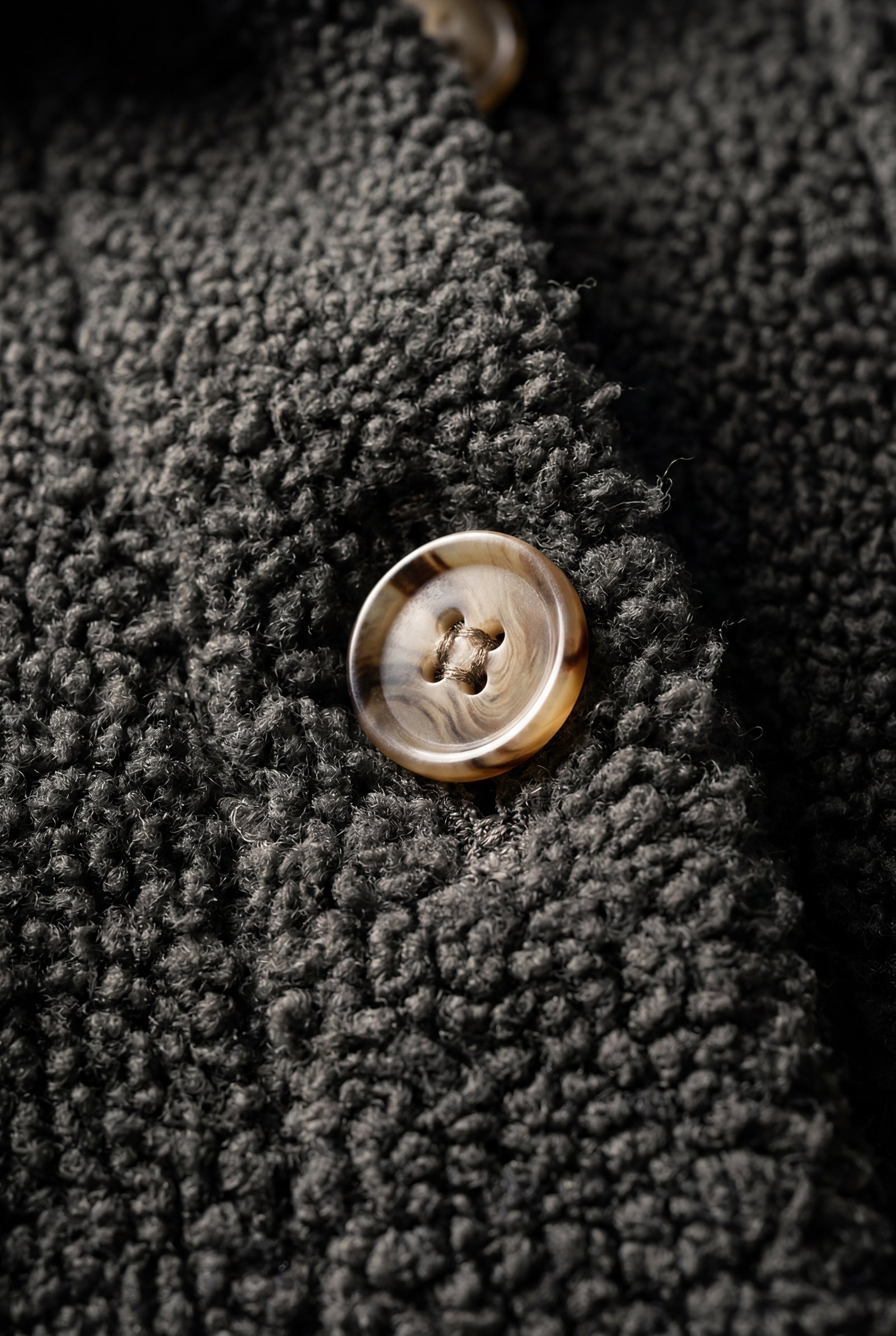 Black Plush Teddy Texture Relaxed Fit Shirt Jacket - Teddy jacket - Photo 11