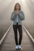 Light Green Plush Teddy Texture Relaxed Fit Shirt Jacket - Teddy jacket - Photo 14
