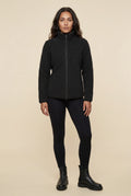 Black Plush Zip-up Jacket with Stand Collar - Fleece jacket - Photo 18