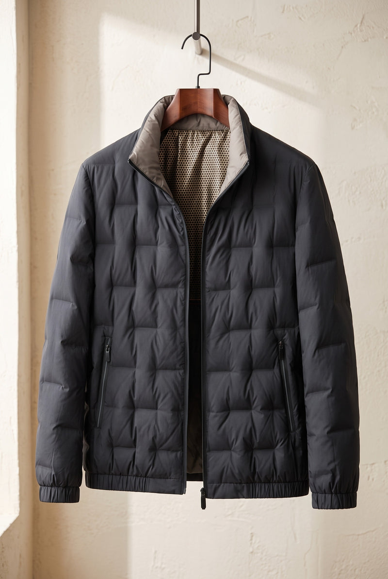 Quilted Down Puffer Jacket in Black — Stilenza main image