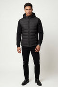 Black Quilted Hooded Hybrid Jacket with Sleeves - Hooded jackets - Photo 5