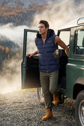 Navy Blue Quilted Hooded Puffer Vest with Zip Pockets - Hooded vests - Photo 14