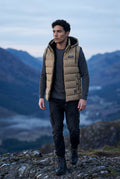 Khaki Quilted Hooded Puffer Vest with Zip Pockets - Hooded vests - Photo 15