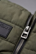 Army Green Quilted Hooded Puffer Vest with Zip Pockets - Hooded vests - Photo 7