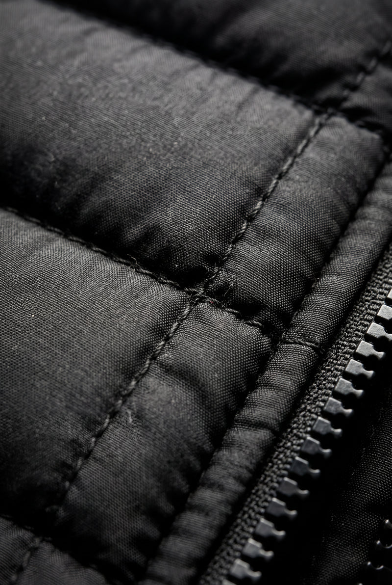 Black Quilted Stand Collar Lightweight Puffer Jacket - Lightweight jackets - Photo 4