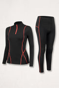 Thermal Base Layer Set in Black/Red — studio front